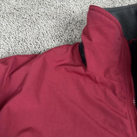 Cabela's Jacket Mens Medium Red Fleece Lined Nylon Full Zip Pockets Elastic Hem - Picture 4 of 10